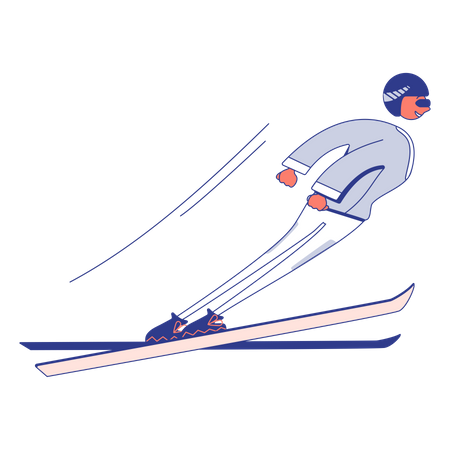 Man skiing Illustration