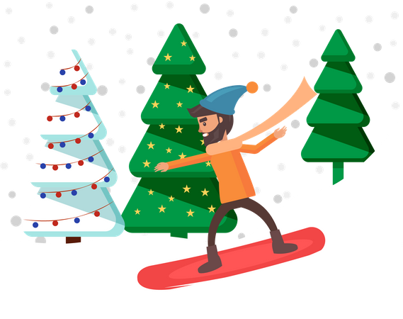 Man skiing  Illustration