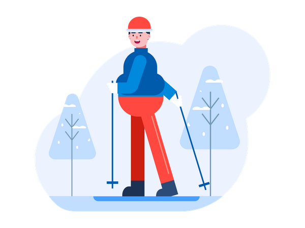 Man skiing  Illustration