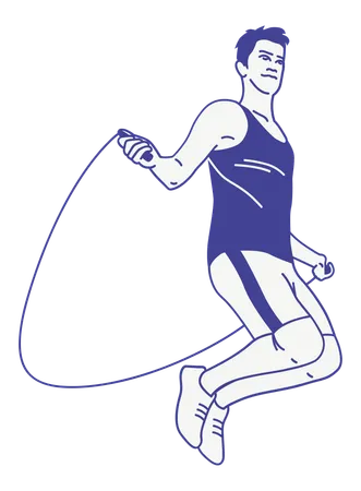 Man skipping rope  Illustration