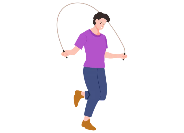 Man Skipping Rope  Illustration