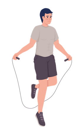 Man skipping rope Illustration
