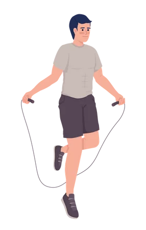 Man skipping rope Illustration
