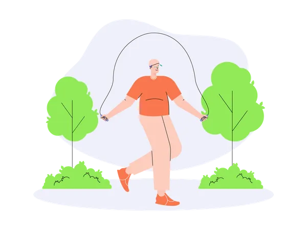 Man skipping rope  Illustration