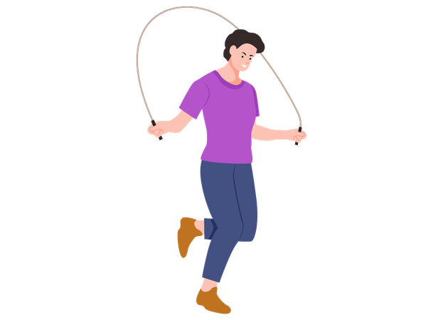 Man Skipping Rope  Illustration