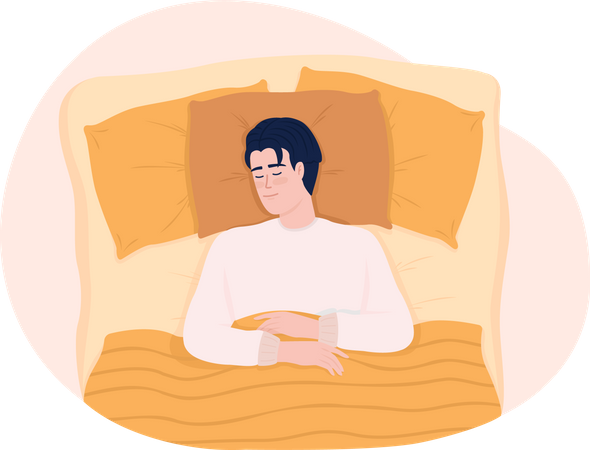 Man Sleep on back in relaxed position Illustration