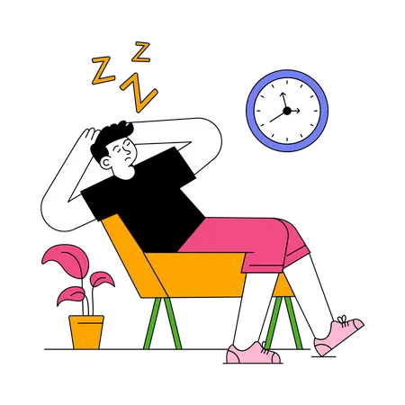Man Sleeping Illustration