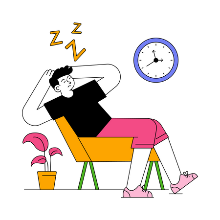 Man Sleeping  Illustration