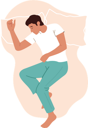 Man sleeping in relaxed pose  Illustration