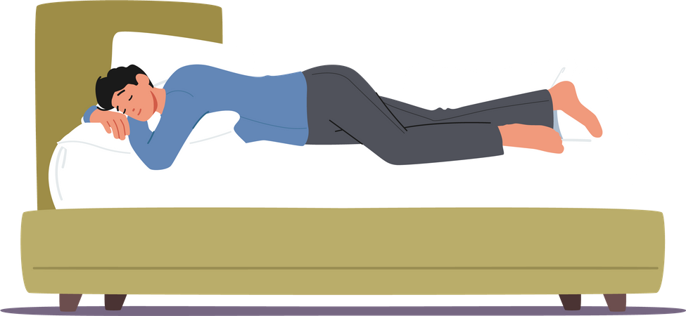 Man sleeping in relaxed pose  Illustration