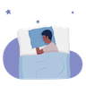 sleeping on bed illustration free download
