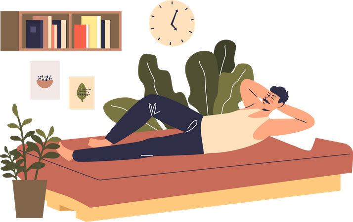 Man sleeping on coach  Illustration