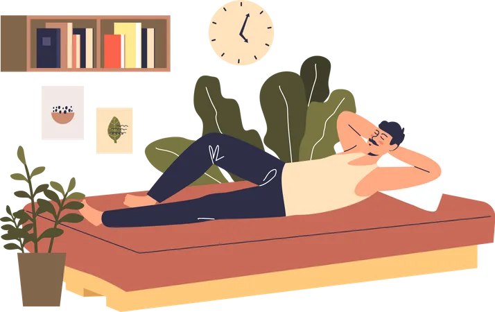 Man sleeping on coach  Illustration