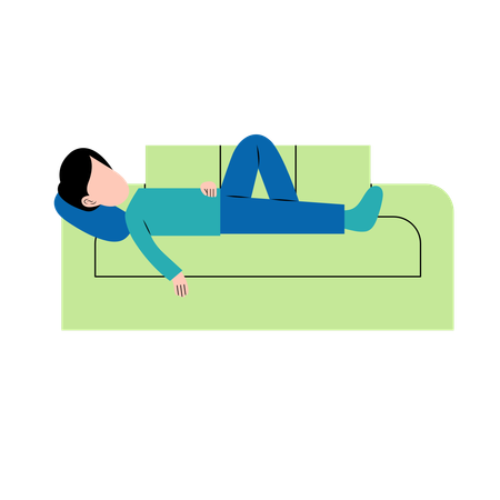 Man Sleeping On Sofa  Illustration