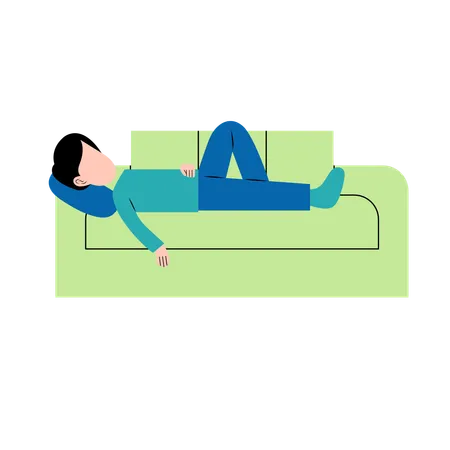 Man Sleeping On Sofa  Illustration