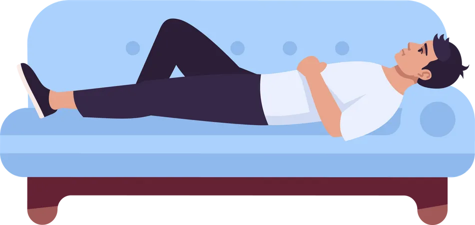 Man sleeping on sofa  Illustration