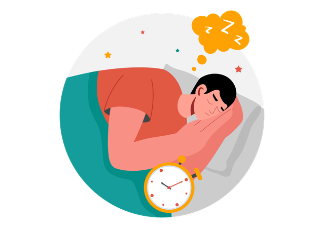 Man Sleeping Peacefully  Illustration