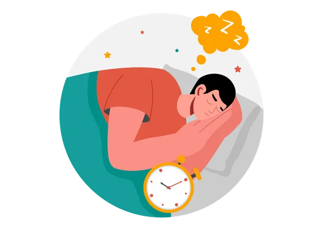 Man Sleeping Peacefully  Illustration