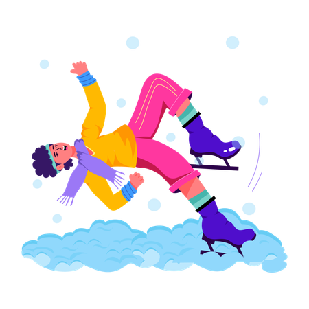 Man slipping during Ice Skating  Illustration