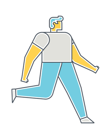 Man Slowly walking  Illustration