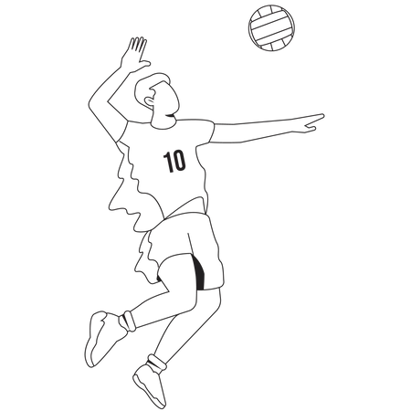 Man Smash volleyball Illustration