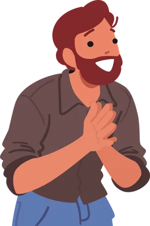 Man smiling brightly  Illustration