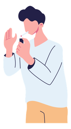 Man Smoking cigarette  Illustration