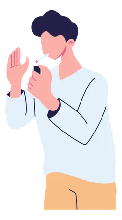 Man Smoking cigarette  Illustration