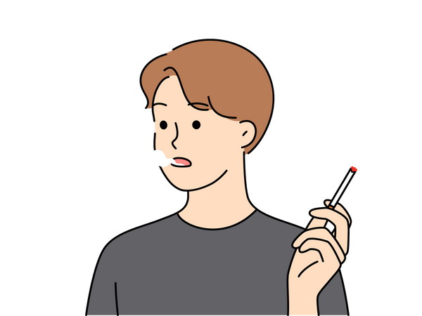 Man smoking cigarette  Illustration