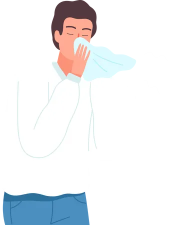 Man sneezing Illustration
