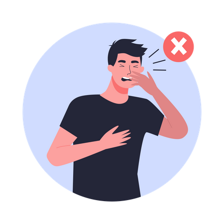 Man sneezing  Illustration