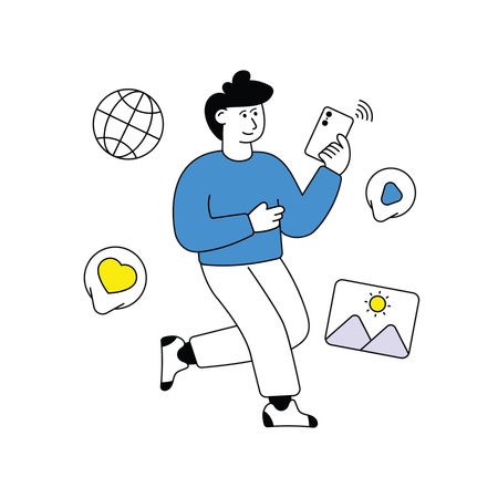 Man social media user  Illustration