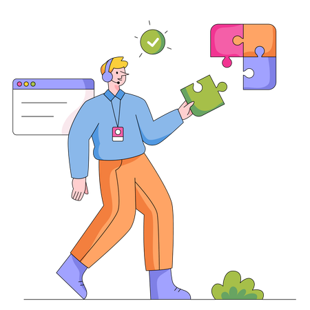 Man Solving Issue  Illustration