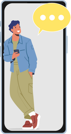 Man speaking by mobile phone  Illustration