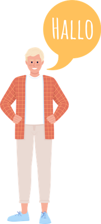 Man speaking german language  Illustration