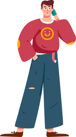 Man speaking on phone  Illustration