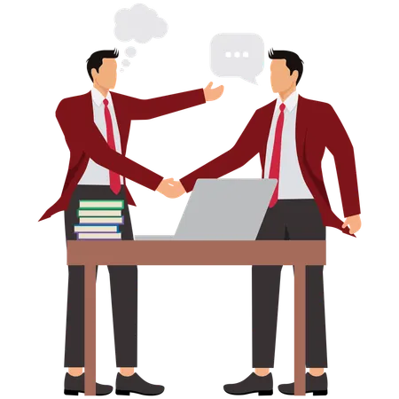 Man Speaking with Expressive Speech Bubbles  Illustration