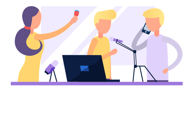 Man speaks on the phone  Illustration