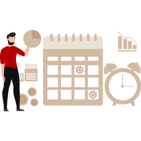 Man standing Business planning  Illustration