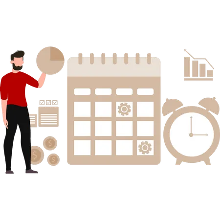 Man standing Business planning  Illustration