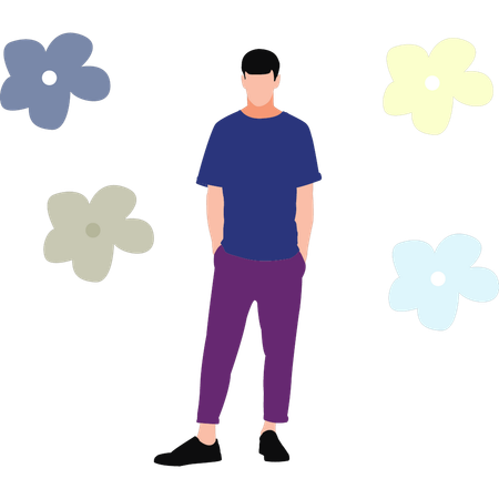 Man Standing Calmly  Illustration