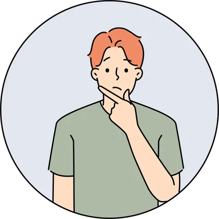 Man standing in confused pose  Illustration