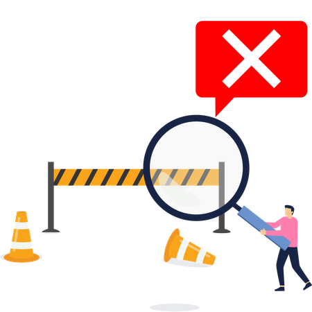 Man standing near search yielded no results  Illustration