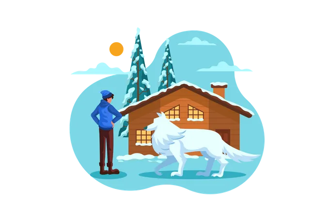 Winter Vector Illustration Scene Suitable For Wallpaper Presentation Web Or Mobile Apps UI Illustration