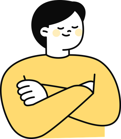 Man standing with Arms Crossed  Illustration