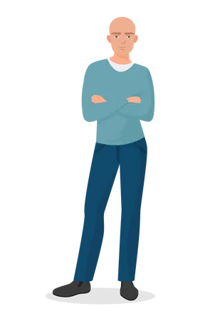 Man standing with crossing arm on chest  Illustration