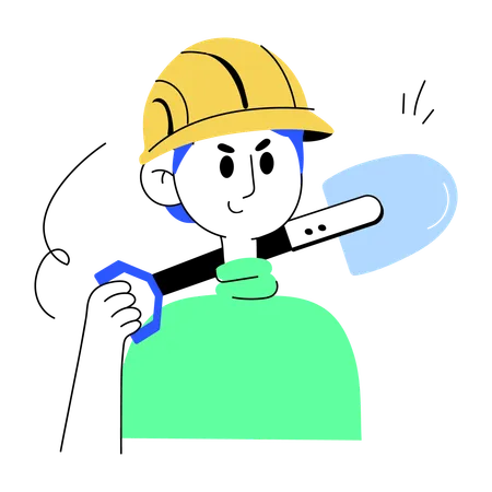Editable Doodle Mini Illustration Of Construction Career Illustration