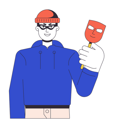 Man stealing personal information  Illustration