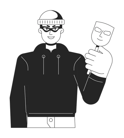 Man stealing personal information  イラスト