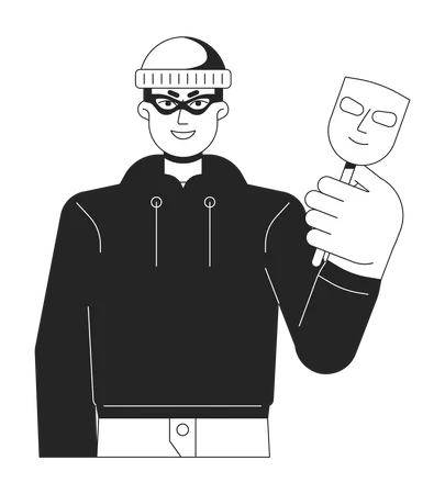 Man stealing personal information  Illustration